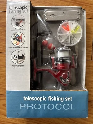 PROTOCOL Juego de Pesca Telescópica, Kit, Caña 54", Carrete, Ganchos, Multiherramienta Foto 1 de 4