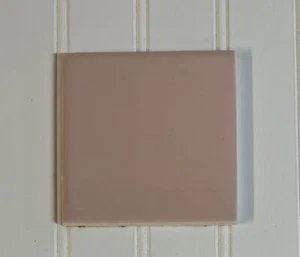 (1pc) Vintage Pink Ceramic 4.25 in Square Tile - Picture 1 of 1