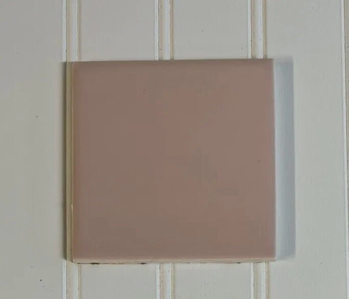 (1pc) Vintage Pink Ceramic 4.25 in Square Tile - Image 1 of 1