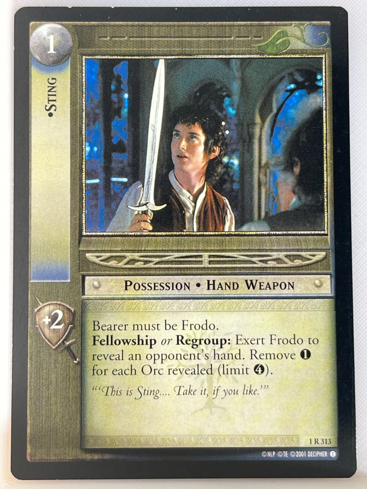 LORD OF THE RINGS TCG FELLOWSHIP 1R313 STING ex - Image 1 of 1