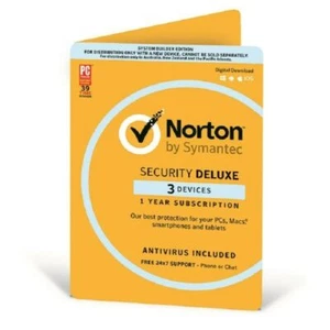 Norton Symantec Security Deluxe 2025 - 2026 3 devices / PC 1 year - AUSTRALIA - Picture 1 of 4