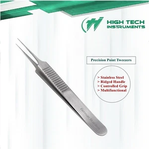 Pick Up Precision Tweezers for Nail Art Decoration Glitter Diamond Fix Ridged - Picture 1 of 3
