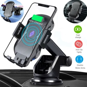 Wireless Car Charger 15W Auto-Clamping Mount Holder for iPhone Samsung Google LG - Picture 1 of 10