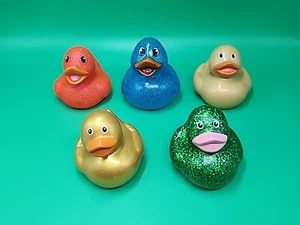 Glitter Dazzle Ducky Rubber Duck Sparkly Bath Toy Figure Lot Cruise Jeep Ducking - Picture 1 of 19