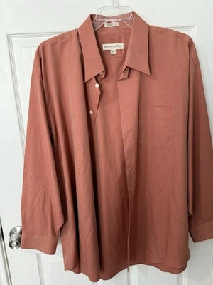 Pronto Uomo 18 34/35 Men's Dress Shirt Coral Color Non-Iron - Image 1 of 4