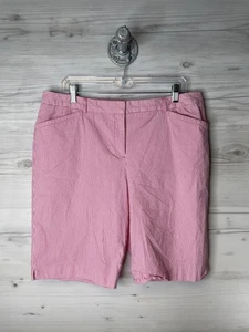 Charter Club Shorts Damen 14 rosa weiß gestreift Baumwolle Stretch Freizeit Bermuda - Bild 1 von 11