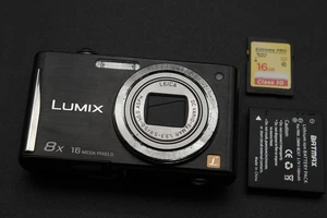 Panasonic Digital Camera Lumix DMC-FS35 16.1MP Black Tested - Picture 1 of 5