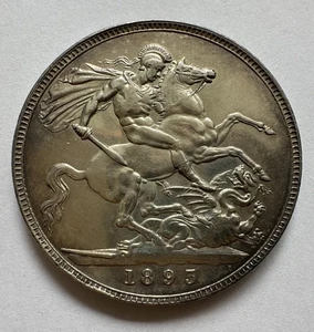 1 Crown 1893 Krone Großbritannien England Viktoria Silber Münze (1616) - Bild 1 von 7