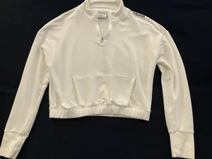 Pullover de entrenamiento recortado Gymshark para mujer talla mediana en blanco - Imagen 1 de 7