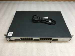 Cisco Catalyst 3750G Series 24 Port Gigabit Switch WS-C3750G-24T-S w/ Rack Ears - Picture 1 of 7