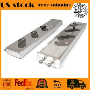 Pair 30" Mud Flap Hangers Spring Loaded 2.5" Bolt Pattern Stainless Steel Chrome - Picture 1 of 8