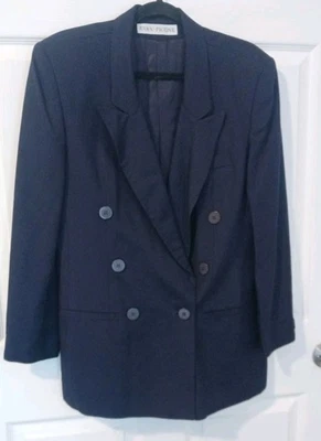 Blazer Evan Picone Mujer 12 Azul Marino Carrera Clásico De Colección EE. UU. Excelente Estado Foto 1 de 4