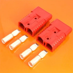 Pair Of High Current Power Connector Red 175 Amp 600V Battery 1 AWG 50mmsq - Picture 1 of 5
