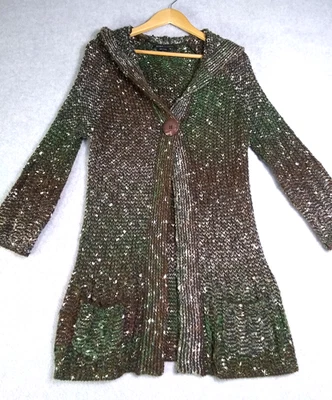 BCBGMaxAzria Alpaca Mohair XL Sudadera Larga con Capucha Gruesa Tejido Cárdigan Suéter Sylvan Foto 1 de 4