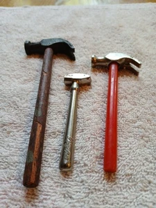3 Vintage Small Miniature Metal Candy Hammers Dairy Maid Toy Childs Pnut Briddle - Picture 1 of 5
