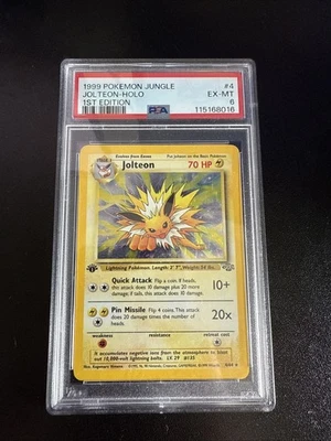 1999 Pokémon TCG Jolteon Jungle Holo 1st Edition Rare Card 4/64 WOTC - Image 1 of 2