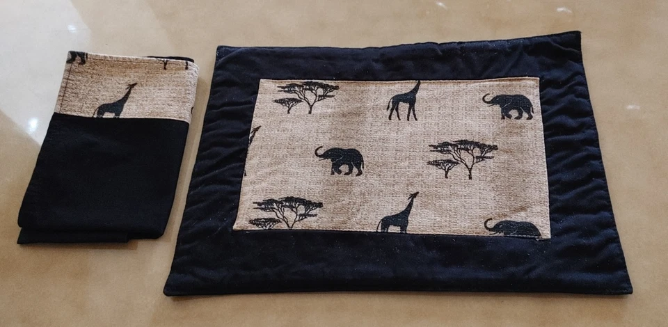 Lote de 8 manteles individuales de safari con 8 servilletas a juego - de Sudáfrica Foto 1 de 2