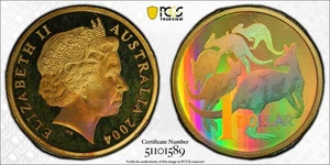 Australia 2004 Holographic Kangaroos $1 Coin PCGS PR66DCAM #1589 - Picture 1 of 2