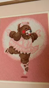 Framed Elsa Williams Wool Needlepoint BALLERINA BEAR Baby Nursery 11x14 JCA New - Picture 1 of 5