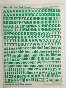 Chartpak Velvet Touch Lettering Franklin Gothic 36pt/M10 36CL Green Rub On - Picture 1 of 1