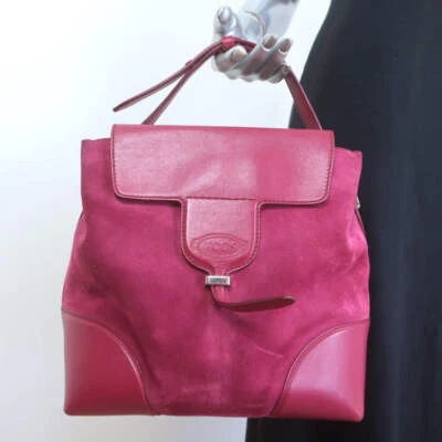 Tod's Joy Small Flap Hobo Raspberry Suede & Leather Shoulder Bag - Image 1 of 4