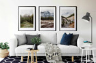 Set Of 3 Watercolor Forest Landscape Abstract Misty Forest Wall Art Home Decor