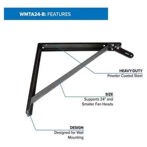 Schaefer Adjustable Wall Mount for 24" Fan or smaller - stainless steel adjust - Picture 1 of 3
