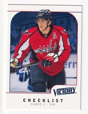 2009-10 UPPER DECK VICTORY HOCKEY- ALEXANDER OVECHKIN CHECKLIST 1-100 NO. 200