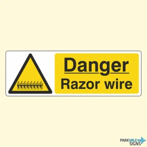 Danger Razor Wire Signs - Picture 1 of 1