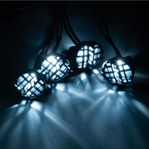 FLYXM 4 LED LIGHTS KITS Roof Lights Round/Square For RC 1:10 Trx-4 SCX10 Crawler - Picture 1 of 28