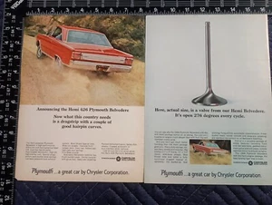 Vintage 1966 Plymouth Belvedere 426 Hemi 2 Page Magazine Ad PL-1 - Picture 1 of 1