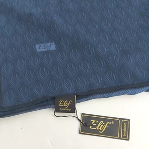 Scarf SHAWL by ELIF Two colour blue with tulip design large 180cm by 72cm Islam - Picture 1 of 4