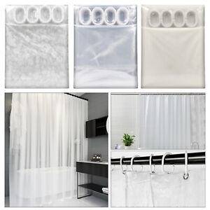 Tissu imperméable baignoire douche rideau panneau transparent avec crochets gris crâne #15
