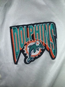 Vintage Logo Miami Dolphins Jersey Button Down XL USA Patch Majestic White - Bild 1 von 4