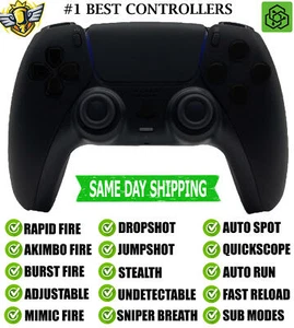 Black Silent Modz Wireless Rapid Fire Modded Controller for Playstation 5 PS5 - Picture 1 of 6