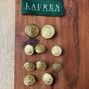 RALPH LAUREN Waterbury Casco Dorado Mazo Blazer Juego de 8 Botones de Repuesto - Imagen 1 de 2