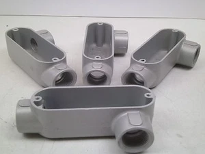 (Lot of 4) Appleton LL75-A Appleton, 3/4" Aluminum Type LL Conduit Outlet Body  - Picture 1 of 3