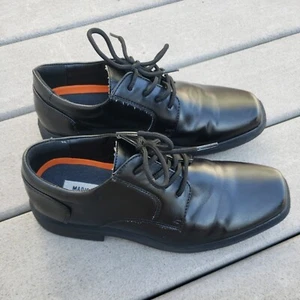 Madison Avenue Jugend Jungen anziehende Schuhe Größe 6M schwarz Leder Schnürschuhe - Bild 1 von 9