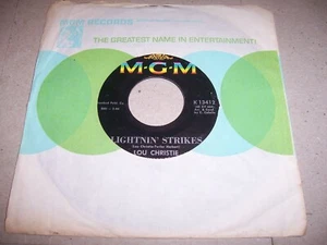 LOU CHRISTIE- LIGHTNIN' STRIKES-1965 ROCK 7" SINGLE 45 RPM, MGM K 13412 (VG-/VG) - Picture 1 of 4