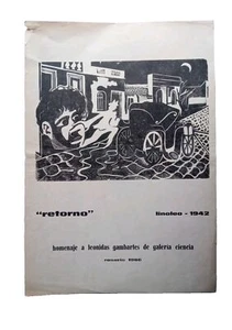 Leónidas Gambartes - Afiche del homenaje - Rosario - Galería Ciencia - (1966) - Imagen 1 de 2