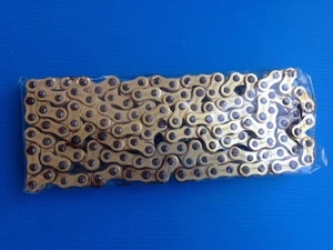 CATENA PER MOTOCICLI 428H (1/2x5/16) 140 MAGLIE ORO CHAIN 428H 140 LINKS GOLD - Picture 1 of 1