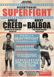 Rocky Balboa VS Apollo Creed Bicentennial Superfight Poster/Print Stallone - Picture 1 of 3