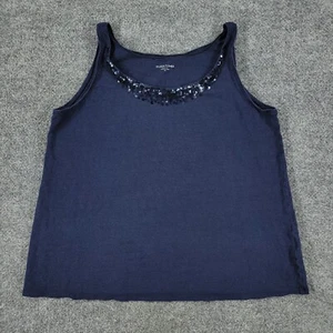 Eileen Fisher Tank Top Shirt Women Petite Large Blue Round Neck Sleeveless Linen - Picture 1 of 12