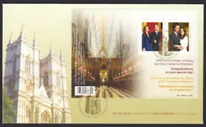 ROYAL WEDDING = Official FDC with Souvenir Sheet Canada 2011 #2465b - Foto 1 di 2