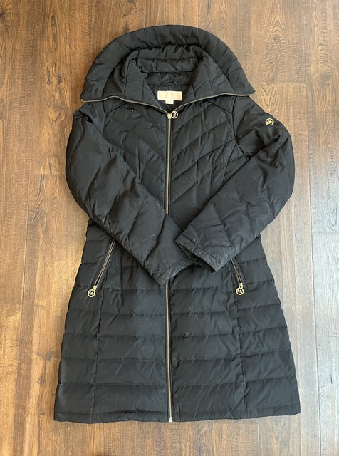 Women's Puffer Jacket With Hood Black –