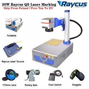 175*175mm Raycus QS 30W Fiber Laser Marking Engraving Machine Metal Steel Marker - Picture 1 of 11