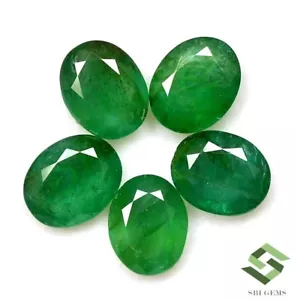 10x8 MM Certificato Smeraldo Naturale Taglio Ovale Lotto 05 Pezzi 12.32 K Sfuso - Picture 1 of 5