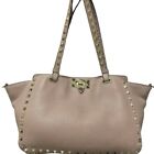 Valentino Shoulder Hand Bag Women's Pink Leather Rock Studs From Japan Used 
