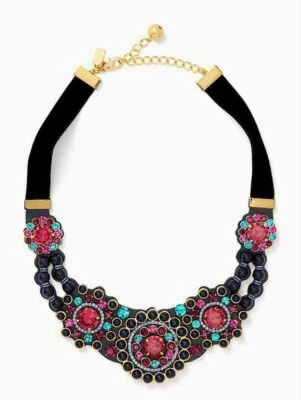 Kate Spade Women's Luminous Vintage Leather Crystal/Pearl Statement Necklace - Image 1 of 4