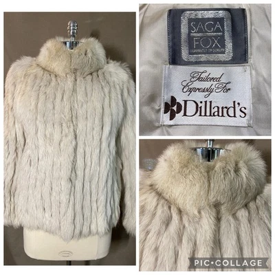 Vintage 1960s Blue Fox Fur Jacket Coat Size Medium Saga Fox - Image 1 of 4